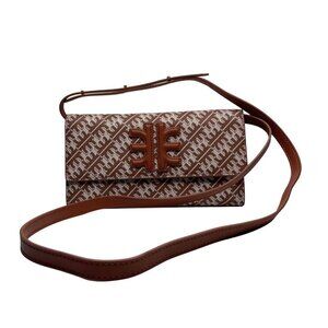 NWT JW PEI FEI FLAP MONOGRAM 2 IN 1 WALLET SHOULDER BAG IN BROWN - OS